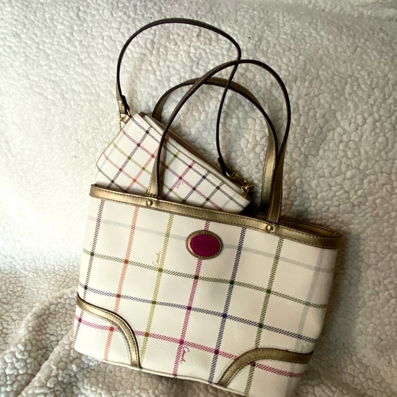 COACH Peyton Tattersall Plaid Coated Canvas Wristlet (Tote bag not included) - Picture 4 of 4